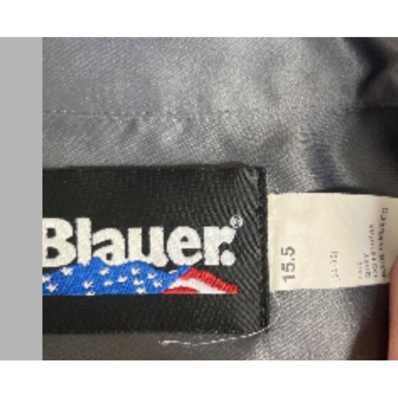 Blauer Mens Uniform Super Shirt Gray Button Zip Front Size 15.5 - Picture 6 of 7